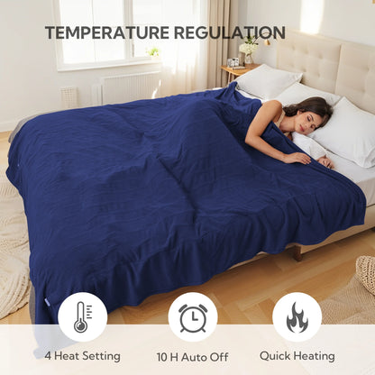 Electric Heated Blanket 72"X84" Full Size Warm for Whole Body, 4 Heating Levels and 10 Hours Auto-Off Overheating Protection - Midnight Blue